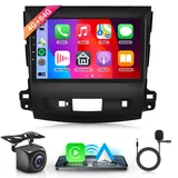 4G+64G Wireless Carplay Android 13 Autoradio 2 Din für Mitsubishi Outlander 2/Peugeot 4007/Citroen C-Crosser 9 Zoll Autoradio mit Android Auto Navi GPS WiFi Mirror Link Bluetooth FM/RDS Rückfahrkamera