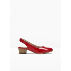 Jana Sling Pumps in bequemer Weite bei bonprix, rot, 37, Lack