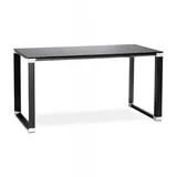 KADIMA DESIGN Chefschreibtisch aus Glas und Metall | Bürotisch mit gehärteter Glasplatte | Designermöbel für Arbeitszimmer | Moderner Stil | KADIMA DESIGN