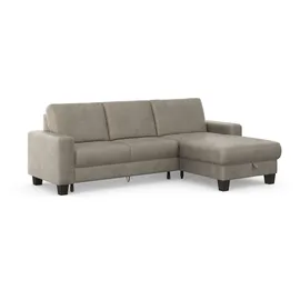Home Affaire Ecksofa HOME AFFAIRE "Summer L-Form", grau (steel), B:249cm H:91cm T:164cm, 95% Polyester, 5% Polyamid, Sofas, Ecksofa, mit Recamiere, mit oder ohne Bettfunktion und Bettkasten, Cord-Bezug