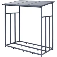 ML-Design Kaminholzregal Anthrazit xxl 187,5x70x185 cm, Brennholzregal Außen, 2,3