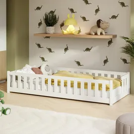 Kids Collective Jugendbett mit Rausfallschutz 80 x 160 cm Kiefer weiß