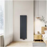 EMKE Flachheizkörper 1600 x 460 mm 850 W anthrazit Mittelventil