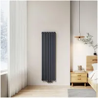 EMKE Flachheizkörper 1600 x 460 mm 850 W anthrazit Mittelventil
