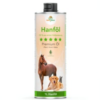 Mahu Natur 1 L Hanföl Für Hunde Und Pferde I Natürlicher Barf Öl Zusatz - Über 80% Ungesättigte Fettsäuren (Omega 3 & Omega 6) Für Haut + Fell In 1000 ml Recyclebarer Dose