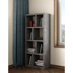 Mehrzweckregal TEMAHOME "Berlin", schwarz (betonfarbig), B:70cm H:159cm T:34cm, MDF, Spanplatte, Regale, mit viel Stauraum