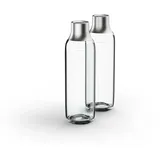 Brita Glasflasche für sodaTRIO Wassersprudler 1 l grau/transparent + 2er Pack