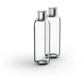Brita Glasflasche für sodaTRIO Wassersprudler 1 l grau/transparent + 2er Pack