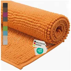 nyvi Badematten Set Chenille 2-teilig 45 x 50 cm und 50 x 80 cm Orange