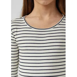 s.Oliver Verkürztes T-Shirt im Slim Fit mit Rippstruktur - blau|creme - 170/176