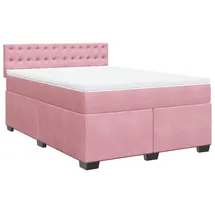 vidaXL Boxspringbett 140 x 200 cm Dunkelrosa