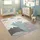 Paco Home Kinderteppich Kinderzimmer Pastell Blau Grau Berg Mond Sterne, strapazierfähig, 160x230 cm