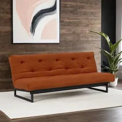 Schlafsofa Frentano Kunstfaser H:92cm/B:200cm/T:100cm Orange mit Stauraum Relaxfunktion industrial