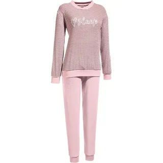 Erwin Müller Pyjama Damen-Schlafanzug Frottee Streifen rosa 36