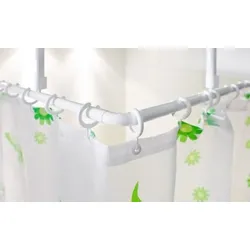 Winkelstange 150x150 cm Überlänge barrierefrei Weiss 2x Deckenhalterungen Badewanne