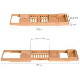 Homcom Badewannenablage Badewanne Braun