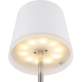 GLOBO Solarleuchte Edelstahl H 25 cm verstellbar weiß