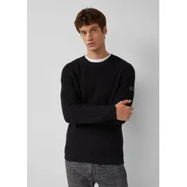 s.Oliver Strukturierter Baumwoll-Pullover Schwarz 3XL