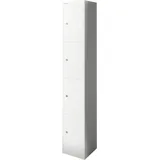BISLEY Schließfachschrank verkehrsweiß CLK124696, 4 Schließfächer 30,5 x 30,5 x 180,2 cm