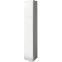 BISLEY Schließfachschrank verkehrsweiß CLK124696, 4 Schließfächer 30,5 x 30,5 x 180,2 cm