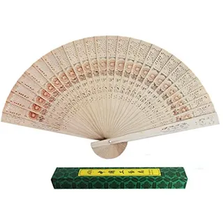 Yudu® Holzfächer Handfächer Fächer inkl. Box Natur Holz ohne Duft
