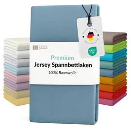 Carpe Sonno Spannbettlaken Jersey 90 x 200 - 100 x 220 cm blau