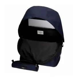 Pepe Jeans Aris Laptop-Rucksack 15,6" + Schul-Bleistiftmappe Blau 31x44x17,5 cms Polyester 0 23.87L