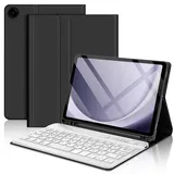 AVNICUD Tastatur für Samsung Galaxy Tab A9 2023 8.7", Samsung Tab A9 Hülle mit Tastatur Magnetische Abnehmbarer QWERTZ Layout Bluetooth, Schwarz