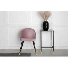 venture home Esszimmerstuhl Velvet Samt schwarz/pink 2er Set