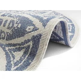 freundin Home Collection Teppich Lilja Wendeteppich", beige (creme, blau), H:5mm Ø:240cm, Polypropylen (PP), freundin Home Collection Teppiche, Teppich, In-& Outdoor, beidseitig, Wetterfest, Balkon, Garten, Wohnzimmer