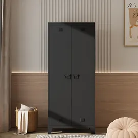 [en.casa] Kleiderschrank Hankasalmi 90 x 180 x 40 cm Schwarz