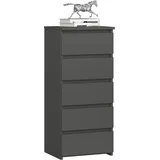 akord furniture factory AKORD CL5 Graphitgrau 40 cm 5 Schubladen B40 x H92 x T35 cm