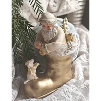 Clayre & Eef Weihnachtsmann 16 cm Beige