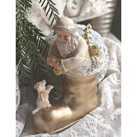 Clayre & Eef Weihnachtsmann 16 cm Beige