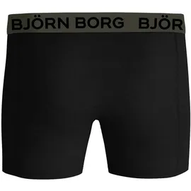 Björn Borg Boxershorts Cotton Stretch 3er Pack Schwarz / Rot / Grün XL