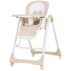 Chipolino Kinderhochstuhl 2 in 1 Milk Shake, verstellbar, Babyschaukel, Räder beige