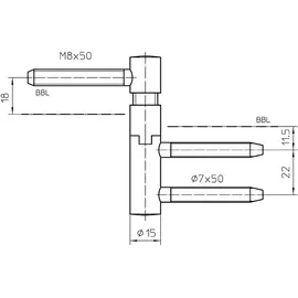 Simonswerk Einbohrband V 5450 15 mm