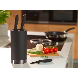Echtwerk Messerblock Schwarz, Kunststoff, 4-teilig, 22 cm, ohne Schlitze, Kochen, Küchenmesser, Messersets