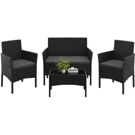 Yaheetech Gartenmöbel Set 4-tlg. Schwarz/Grau