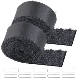 VEVOR 2x Gummimulchrolle Unkrautmatte Unkrautvlies Gartenvlies Gehweg 3x0,11m