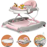4in1 Gehfrei Baby Lauflernwagen Schaukel Lauflernhilfe Babywalker Rosa - Rosa