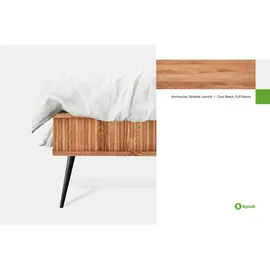 byoak Massivholzbett Nico - holzfarben , Maße (cm): H: 92