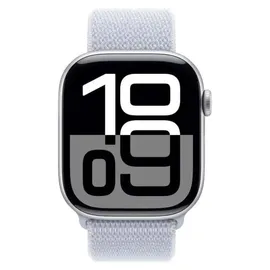 Apple Watch Series 10 GPS 46 mm Aluminiumgehäuse silber Sport Loop blaue Wolke