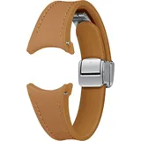 Samsung D-Buckle Hybrid Eco-Leather Band (Slim, S/M) für die Galaxy Watch6, Uhrenarmband, Original Armband, D-Buckle, Lederimitat, Fluorkautschuk, anpassbare Faltschließe, elegant, Camel