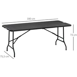 Outsunny - Gartentisch - 180 x 75,5 x 73 cm - dunkelgrau