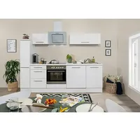 Respekta Premium Küchenzeile RP250WWCBO  (Breite: 250 cm, Weiß, Mit Elektrogeräten)