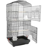 HUOLE Vogelkäfig Voliere Tierkäfig Mit Türen - Vogelhaus (46 * 36 * 92 cm, Schwarz)