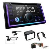 JVC 2-DIN MP3 Autoradio Bluetooth DAB+ für Fiat Doblo ab 2010 schwarz