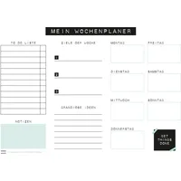 TYSK Design Schreibtischunterlage Mint 2er Pack (Design wählbar) Tischunterlage aus Papier zum Abreißen DIN A3 To Do Liste Notizblock Wochenplaner