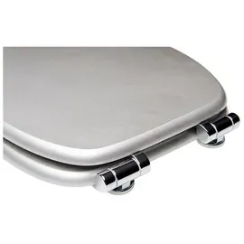 Sanilo WC-Sitz Glitzer Silber, Hochwertiger und Stabiler Toilettendeckel aus Holz
